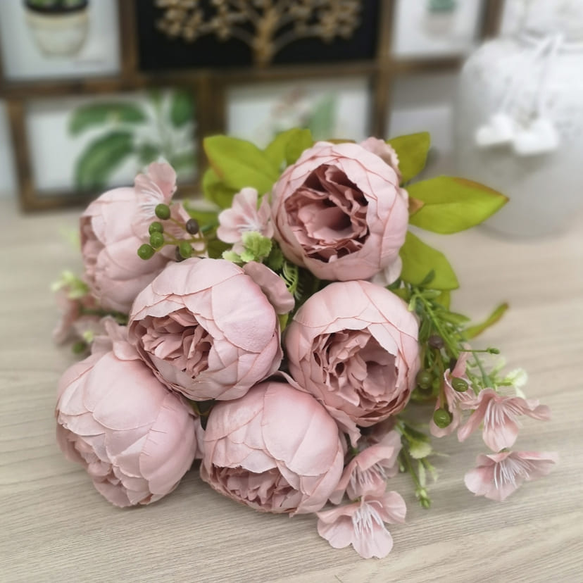 Искусственные цветы в Самаре | Цветы искусственные «Пионы», розовый, винтаж, букет