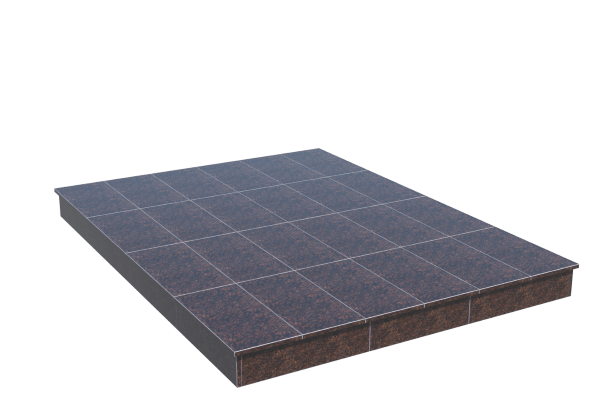 Площадки на могилу в&nbsp;Самаре | Площадка с вертикальной (15 см) облицовкой Дымовским гранитом