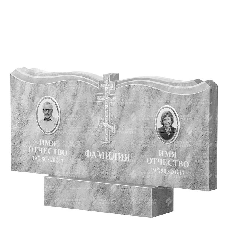 Памятники из мрамора в&nbsp;Самаре | Двойной мраморный памятник ФМ-262