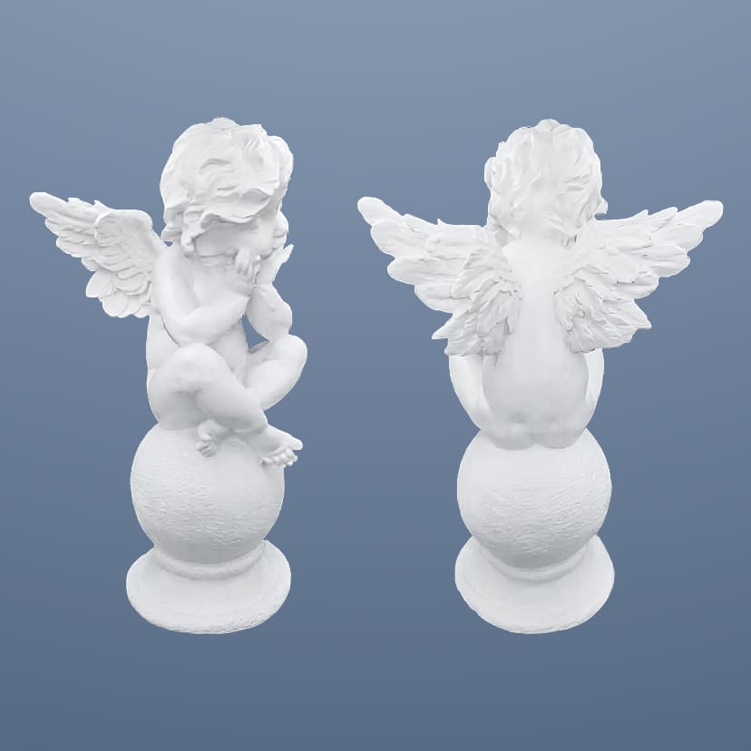 Скульптуры из искусственного мрамора в Самаре | Скульптура ангел на шаре №1