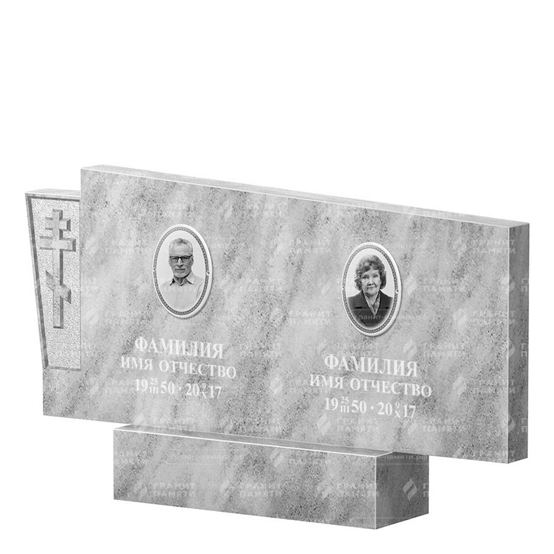 Памятники из мрамора в&nbsp;Самаре | Двойной мраморный памятник ФМ-137