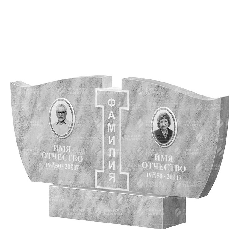 Памятники из мрамора в&nbsp;Самаре | Двойной мраморный памятник ФМ-138
