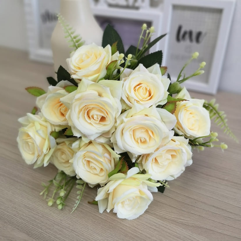 Искусственные цветы в Самаре | Цветы искусственные «Розы острые», молочно-персиковые, букет