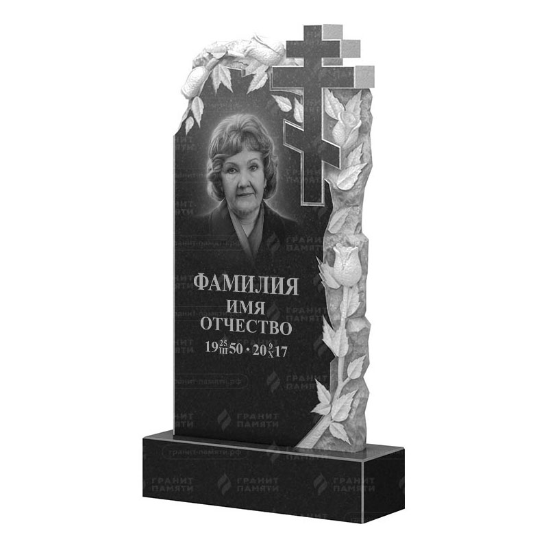 Памятники из гранита с цветами в&nbsp;Самаре | Гранитный памятник ФГ-088