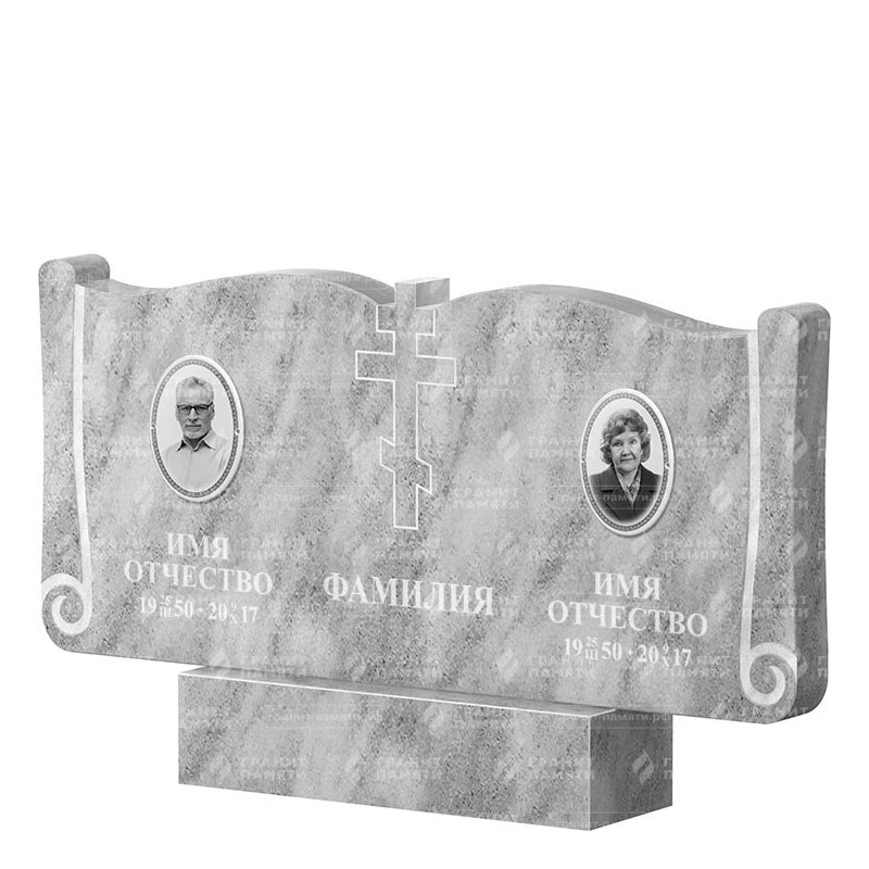 Памятники из мрамора в&nbsp;Самаре | Двойной мраморный памятник ФМ-263