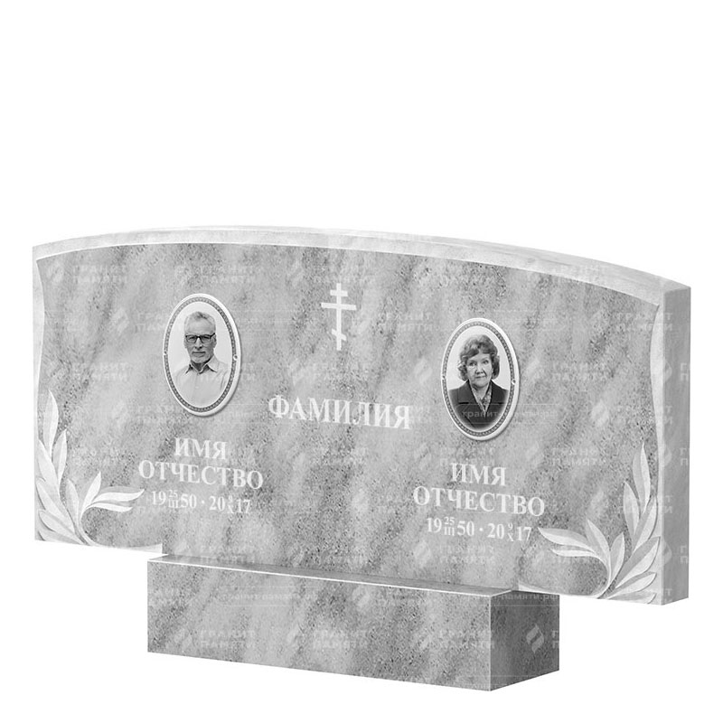 Памятники из мрамора в&nbsp;Самаре | Двойной мраморный памятник ФМ-135