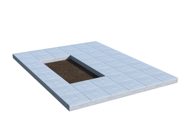 Площадки на могилу в&nbsp;Самаре | Площадка с тротуарной плиткой (под цветник)