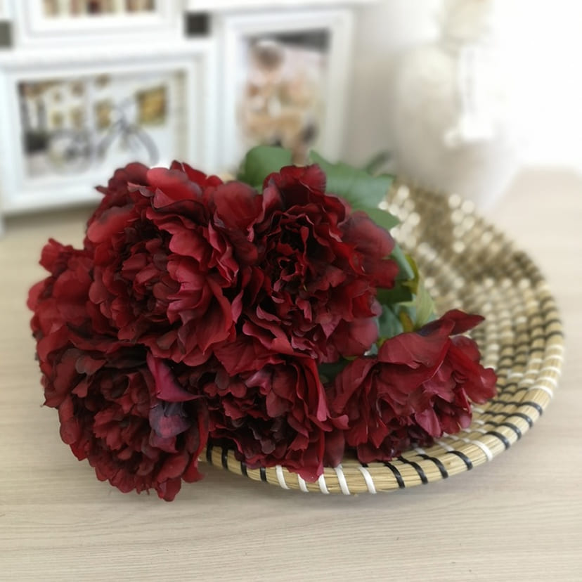 Искусственные цветы в Самаре | Цветы искусственные «Пионы», бордовые, букет