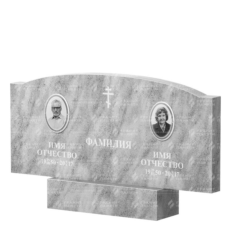 Памятники из мрамора в&nbsp;Самаре | Двойной мраморный памятник ФМ-257