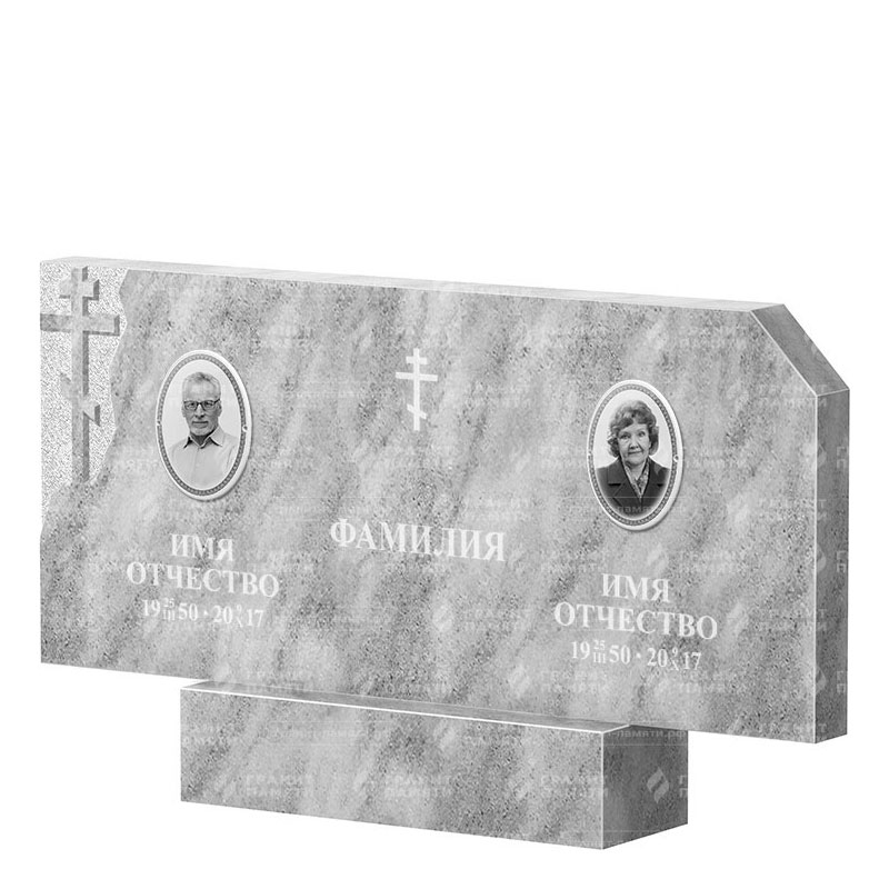 Памятники из мрамора в&nbsp;Самаре | Двойной мраморный памятник ФМ-134
