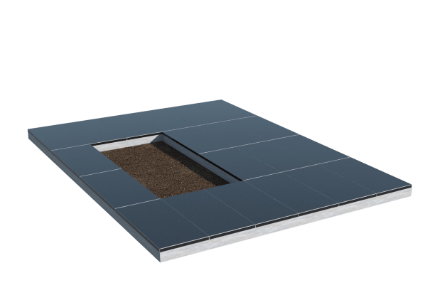 Площадки на могилу в&nbsp;Самаре | Площадка с облицовкой гранитом Габбро (под цветник)