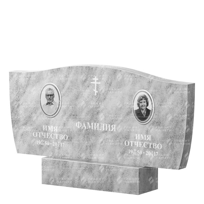 Памятники из мрамора в&nbsp;Самаре | Двойной мраморный памятник ФМ-258