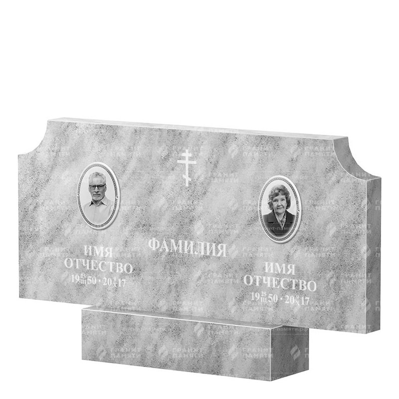 Памятники из мрамора в&nbsp;Самаре | Двойной мраморный памятник ФМ-253