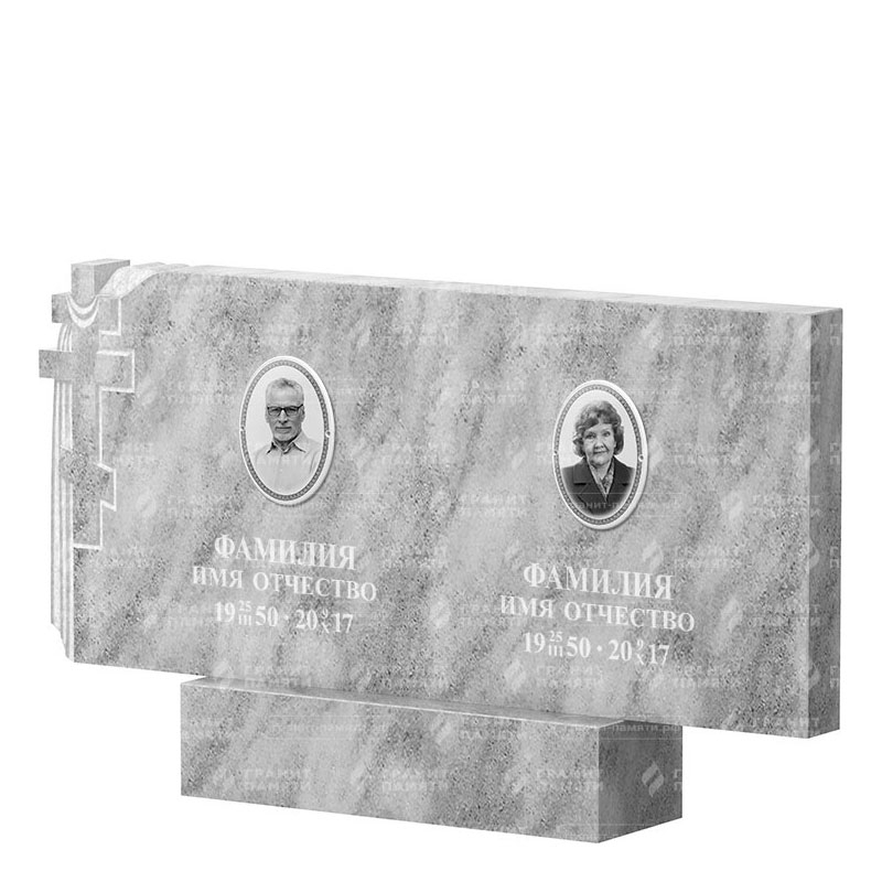 Памятники из мрамора в&nbsp;Самаре | Двойной мраморный памятник ФМ-139