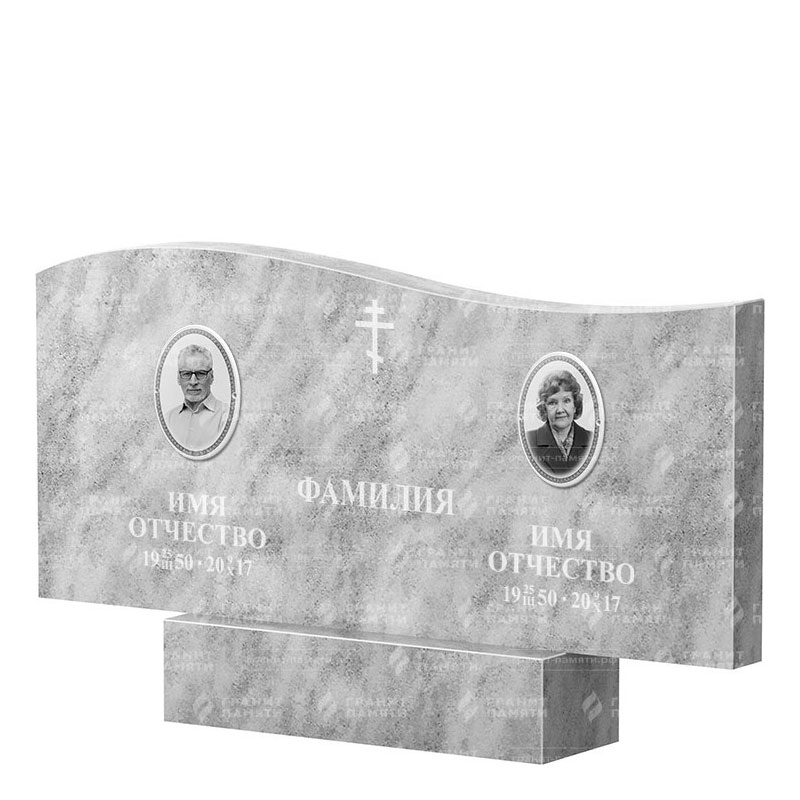 Памятники из мрамора в&nbsp;Самаре | Двойной мраморный памятник ФМ-255