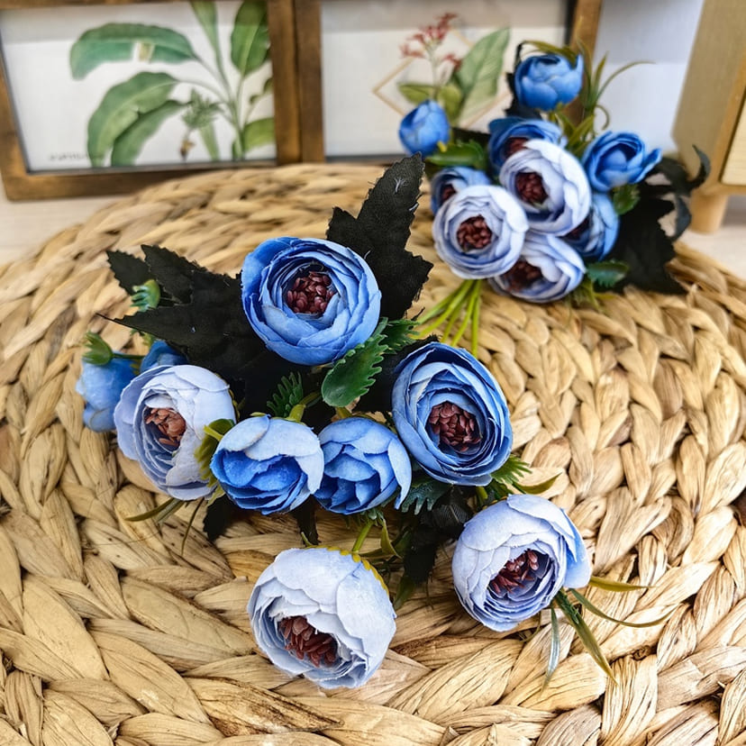Искусственные цветы в Самаре | Цветы искусственные «Камелии», голубые, букет