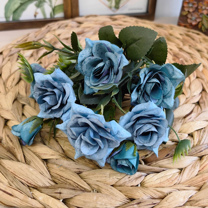 Искусственные цветы в Самаре | Цветы искусственные «Розы», синие, букет