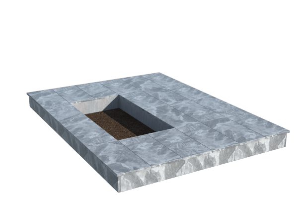 Площадки на могилу в&nbsp;Самаре | Площадка с вертикальной (15 см) мраморной облицовкой (под цветник)