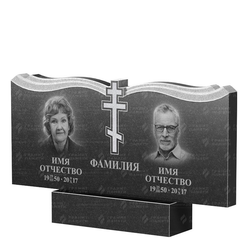 Гранитные памятники в&nbsp;Самаре | Двойной гранитный памятник ФГ-262