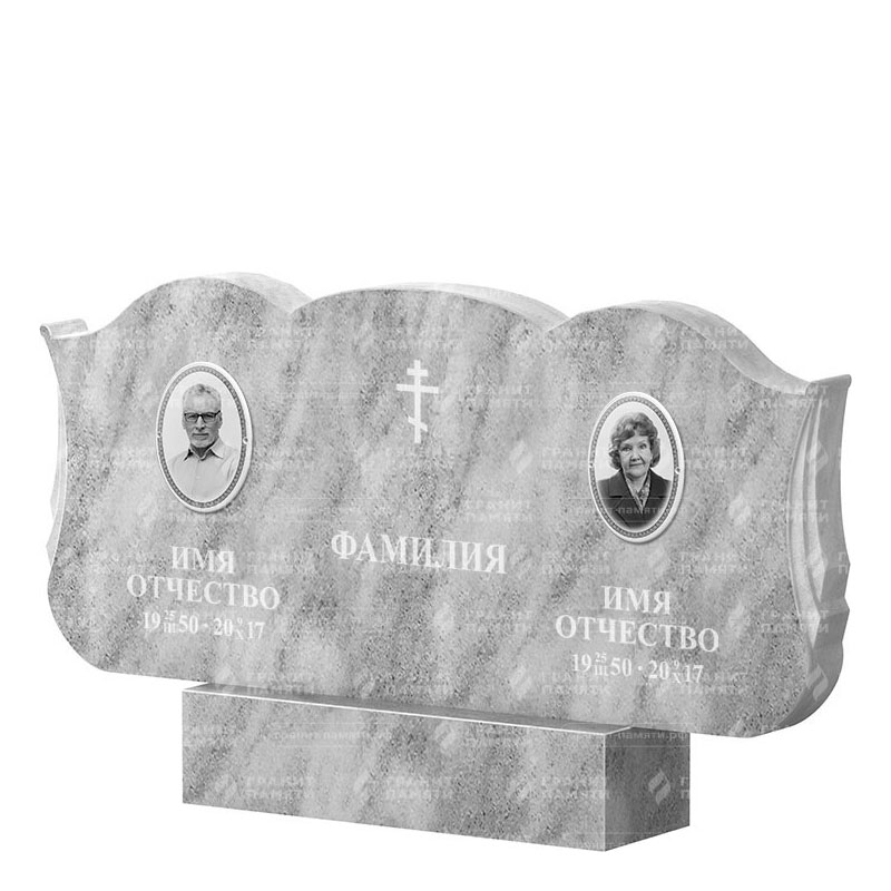 Памятники из мрамора в&nbsp;Самаре | Двойной мраморный памятник ФМ-261
