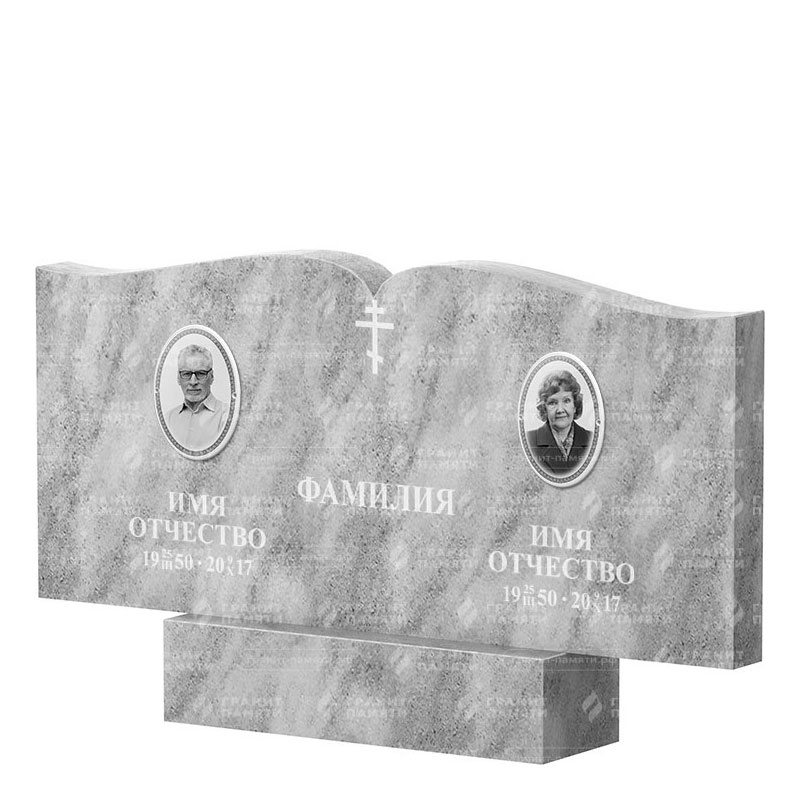 Памятники из мрамора в&nbsp;Самаре | Двойной мраморный памятник ФМ-259
