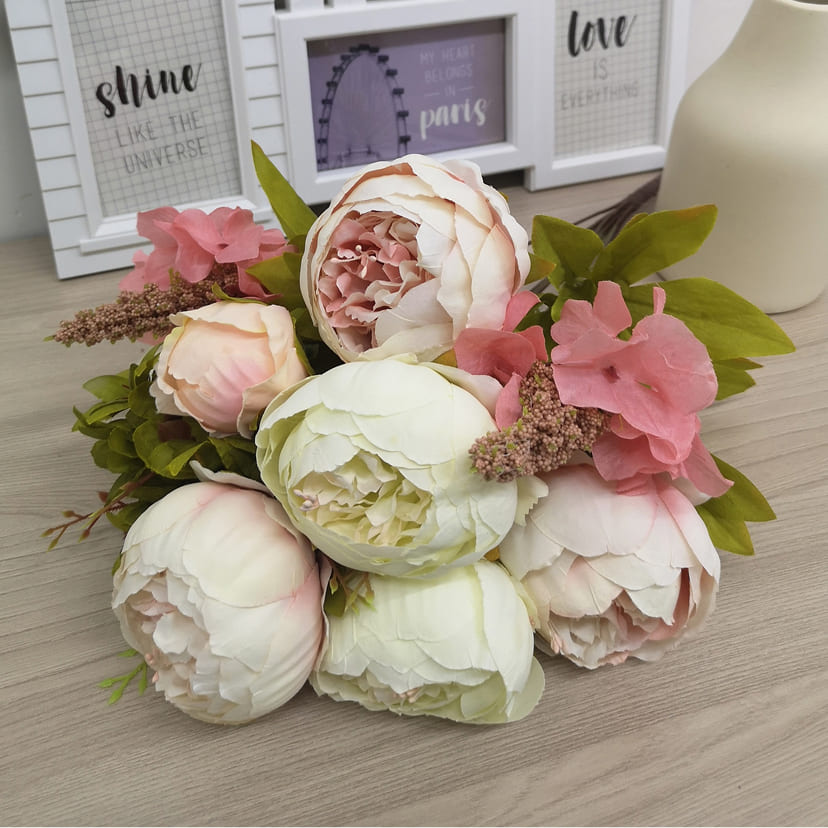 Искусственные цветы в Самаре | Цветы искусственные «Пионы», молочно-розовые, букет