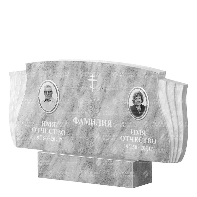 Памятники из мрамора в&nbsp;Самаре | Двойной мраморный памятник ФМ-264