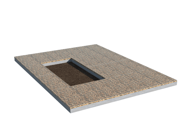 Площадки на могилу в&nbsp;Самаре | Площадка с облицовкой Южно-Султаевским гранитом (под цветник)