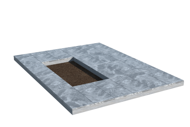 Площадки на могилу в&nbsp;Самаре | Площадка с мраморной облицовкой (под цветник)