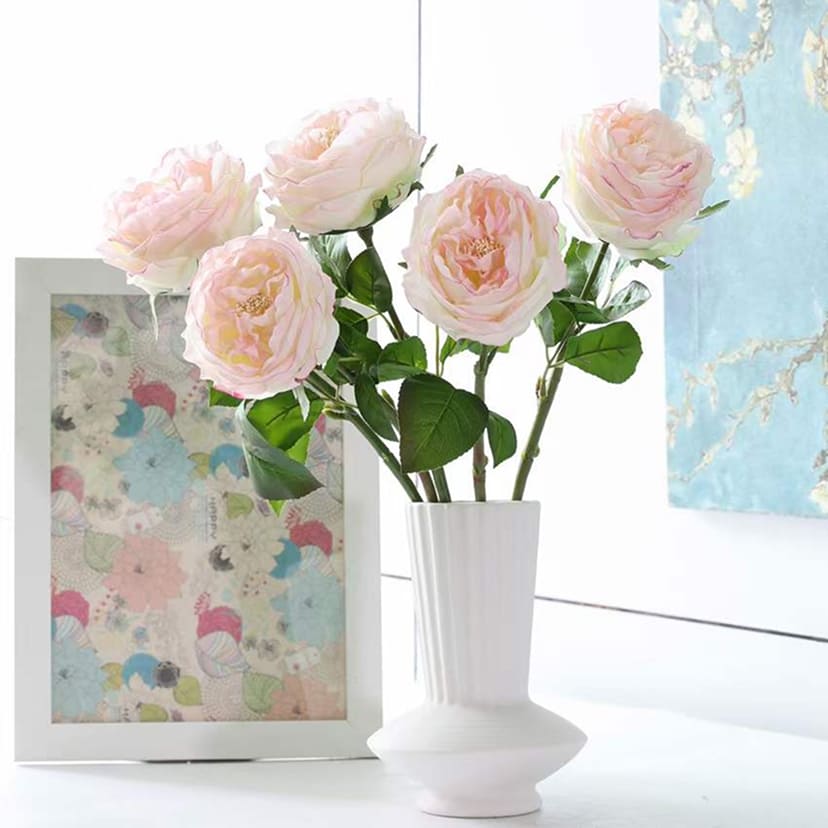 Искусственные цветы в Самаре | Цветок искусственный «Роза пионовидная», молочно-розовая, одиночный