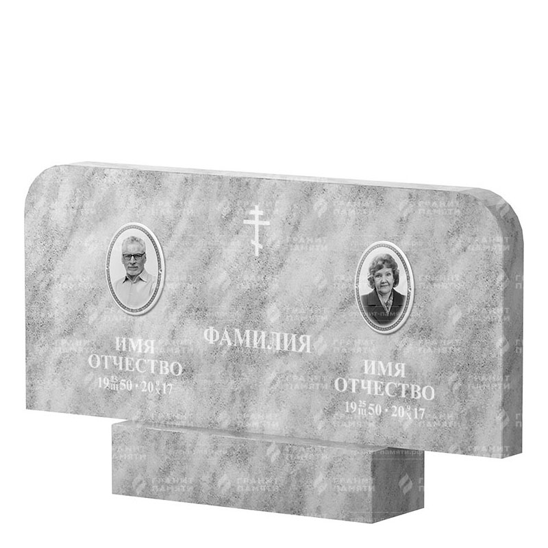 Памятники из мрамора в&nbsp;Самаре | Двойной мраморный памятник ФМ-254