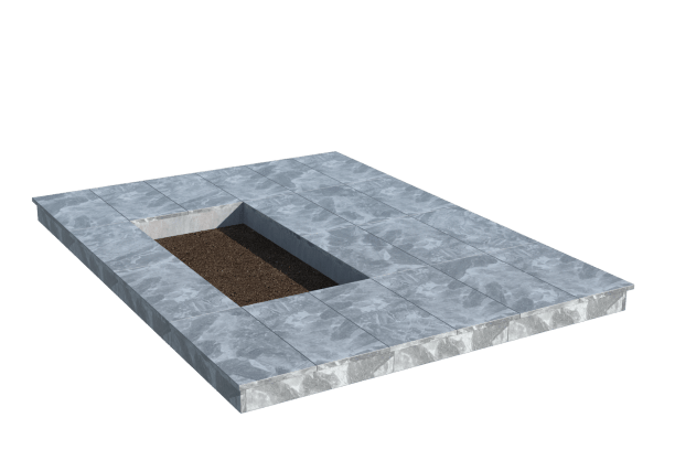 Площадки на могилу в&nbsp;Самаре | Площадка с вертикальной (10 см) мраморной облицовкой (под цветник)