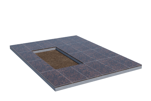 Площадки на могилу в&nbsp;Самаре | Площадка с облицовкой Дымовским гранитом (под цветник)