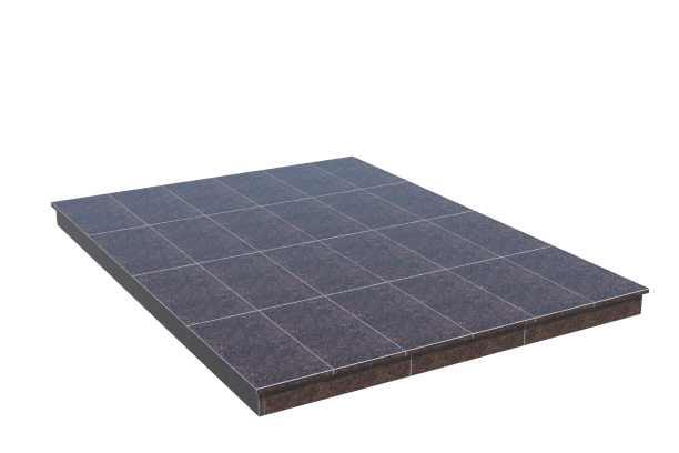 Площадки на могилу в&nbsp;Самаре | Площадка с вертикальной (10 см) облицовкой Дымовским гранитом